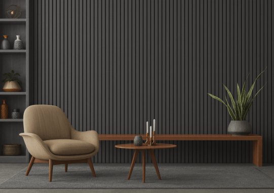 Panneau mural acoustique ALPHA-Akupanel dans un espace intérieur moderne